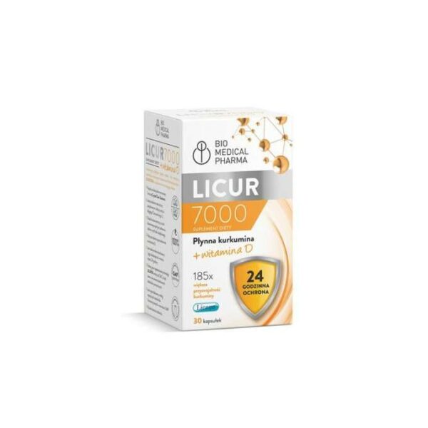 Licur 7000 D flüssiges Curcumin mit Vitamin D 30 Kapseln Immunität des Körpers
