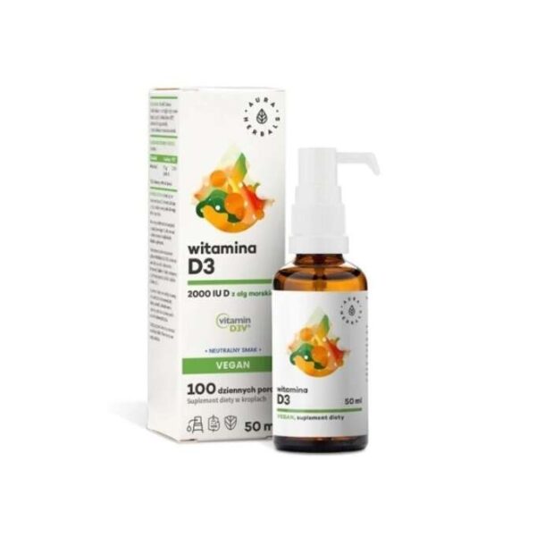 Aura Herbals Vitamin D3 2000 IU Vegan Vitamine und Spurenelemente