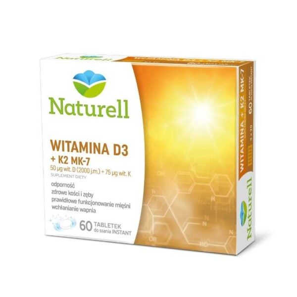 Naturell Vitamin D3 + K2 MK-7 60 Lutschtabletten Vitamine und Spurenelemente